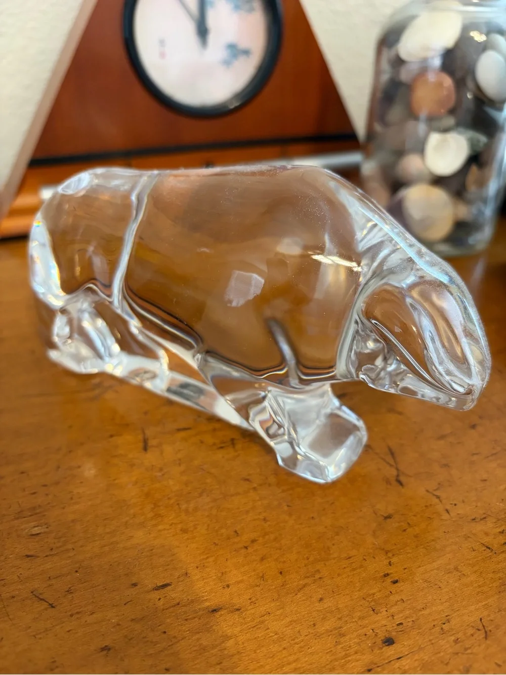 Tiffany Crystal Bull paperweight-Rare Find